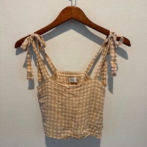 Faithfull the Brand crop top Light Tan Size 2